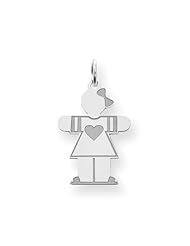 925 Sterling Silver Kids Girl Heart Love Charm Pendant