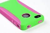 Slim Protector Case for Apple iPhone 4 (Fits AT&T Model) - Lime Green & Hot ....
