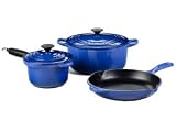 Le Creuset 5 Piece Essential Cookware Set, Cobalt Blue