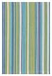 Durable Flat Weave 100% Cotton Colorful Green and Blue Striped Dishtowel 18" X 28" Set / 6
