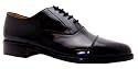 John White Mens Canterbury Black Patent Low Heel Oxford Toe Leather Shoes