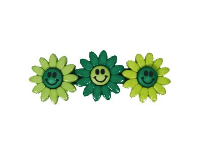 Light Green and Dark Green Smiling Daisy Barrette   (Child)