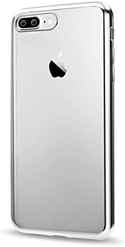 iPhone 7 Plus Case, Naoho® New Fashion Plating Frame Soft TPU Clear Case for iPhone 7 Plus Silicon Gel Back Cover Anti-scratch Full Cover Shockproof Durable Cover (Silver color_iPhone 7 Plus)