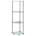 Glass 4 Tier Corner Shelf