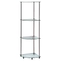 Glass 4 Tier Corner Shelf