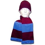 Claret/Blue Hat & Scarf Set