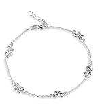 Butterfly Links Polished .925 Sterling Silver Anklet