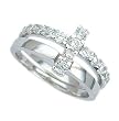 Sterling Silver Engagement 2 Set Ring with Cubic Zirconia - Size: 5-9