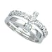 Sterling Silver Engagement 2 Set Ring with Cubic Zirconia - Size: 5-9