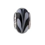 Genuine PANDORA Sterling Silver Black & White Swirl Murano Glass Charm 790676