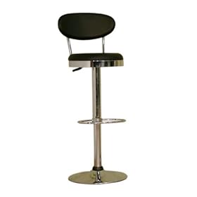 Florrie Adjustable Swivel Barstool-Black