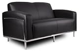 BLACK CARESSOFT PLUS LOVE SEAT W/CHROME FRAME-BR99002-BK