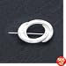 Sterling Silver Satin Finish Diamond Cut Double Circle Pin