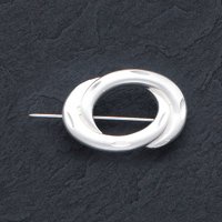 Childrens Toyshop  Jewelry : Sterling Silver Satin Finish Diamond Cut Double Circle Pin