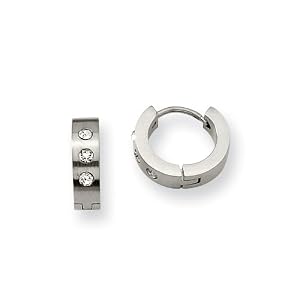Chisel Stainless Steel Cz Hinged Hoop