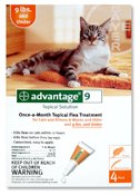 Advantage Flea Control for Cats 0-9 lbs Orange - 4 Month