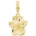14K Yellow Gold Paw Print Charm