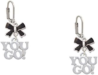 You Go!'' - Black Emma Bow Leverback Earrings