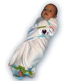 Snug and Tug Swaddling Blanket: Pink Dots L (3-6 mos.)