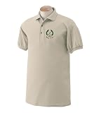 Personalized custom embroidered golf crest on polo shirt