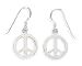 Sterling Silver Polished Peace Symbol French Wire Earrings