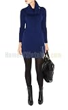 6sense bandage dress Blue Knitted Wool Dress with Long Sleeves Fashion Lady Dress