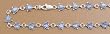 Sterling Silver Stone Anklet - Triangle Cut and Blue - 10'' in Length