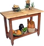 John Boos 48 Butcher Block Top Island with Shelf and Drawer