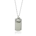 Sterling Silver & Cubic Zirconia Heart Dog Tag with Chain