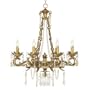 Antique Brass and Crystal Eight Light Chandelier
