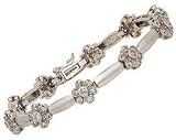 White Antique Flowers Diamond Bracelet