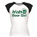 Irish Beer Girl: Custom Junior Fit Cap Sleeve Baseball T-Shirt