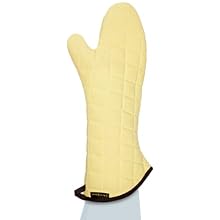 San Jamar KM17 Kevlar Fire Retardant Temperature Protection Oven Mitt, 17" Length, Gold