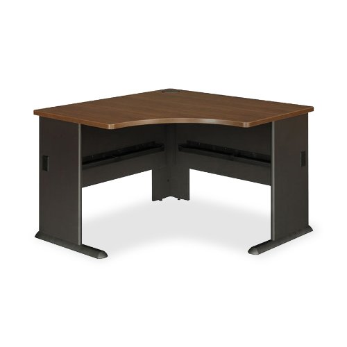 Bush Corner Desk, 47-1/4-Inch by 47-1/4-Inch by 29-7/8-Inch, Sienna Walnut/Bronze