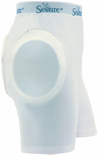 Secure Unisex Soft Hip Protector w/ Removable Tailbone Pad - White - Large