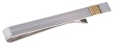 Sterling Silver Tie Slide With 14k Yellow Gold Accent