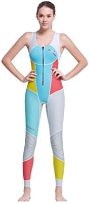 AZSHARAA professional 1.5MM short-sleeved trousers zipper jellyfish surfing wetsuit beach windsurfing warm wetsuit women (L)