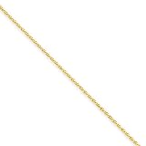 1.2mm, 14 Karat Yellow Gold, Diamond-Cut, Round Wheat Chain - 6 inch