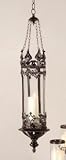 Metal & Glass Hanging Pillar Holder 43 Inches High