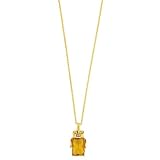 Magical Sunset Bow Tied Emerald Cut Pendant Necklace