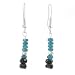 Apatite Gemstone, Black Onyx and Sterling Silver Bead Dangle Earrings, #8068