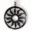 STERLING SILVER PENDANT - 36mm Sun