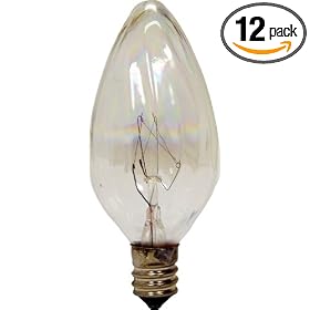 GE 48394-12 15-Watt Crystal Clear Flame Tip Auradescent F10, 12-Pack