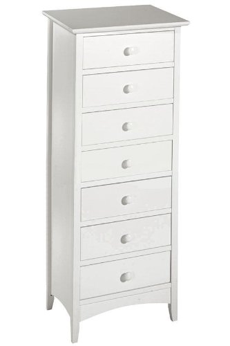 Hawthorne Seven drawer Chest, 48.5Hx20W, WHITE