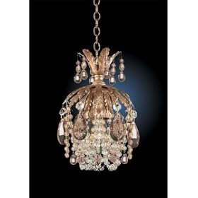 Schonbek 1253-26AM Rondelle 1 Light Mini Pendant in French Gold with Amethyst crystal by Schonbek Worldwide Lighting