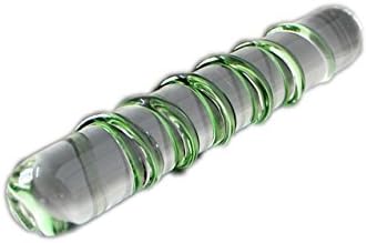 Imissex No. 83 Green, Spiral Massage Stick, Smooth Bilateral, Raised in the Middle