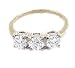 Certified 1.50 Carat K I2 Round Cut Diamond Trilogy 3Stone Ring in 18ct Solid Yellow Gold
