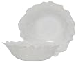 Art Glass White Wave Rimmed Shallow Bowl 10.5"D, 3"H