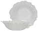 Art Glass White Wave Rimmed Shallow Bowl 10.5"D, 3"H