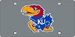 Kansas Jayhawks Laser Cut Silver License Plate - SET OF 6 - Sports Merchandise